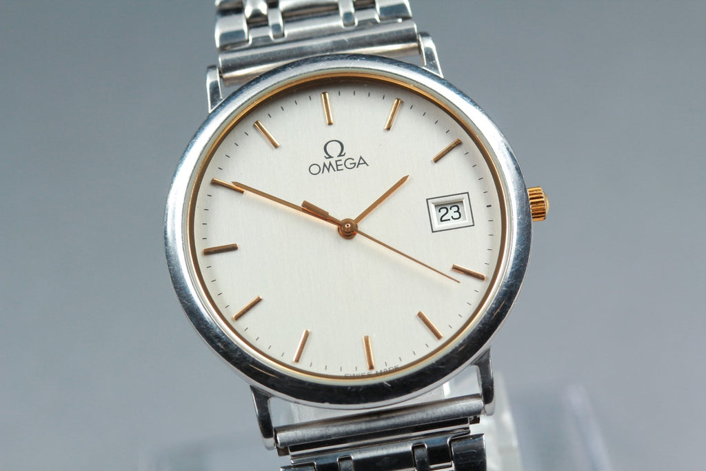 1992 Near MINT/Box Paper OMEGA De Ville 32mm 196.0312.1 Quartz Men's Vintage
