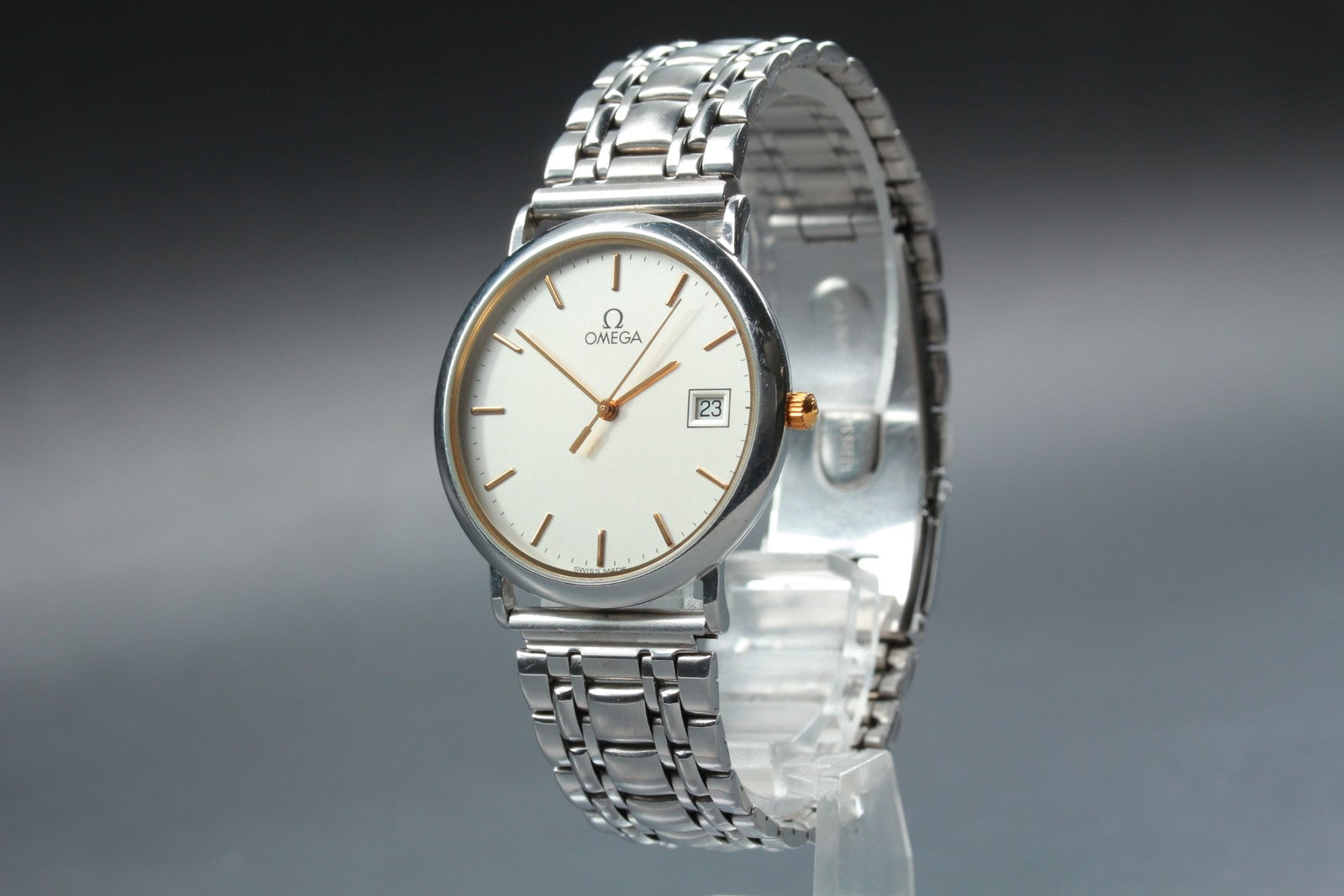 1992 Near MINT/Box Paper OMEGA De Ville 32mm 196.0312.1 Quartz Men's Vintage