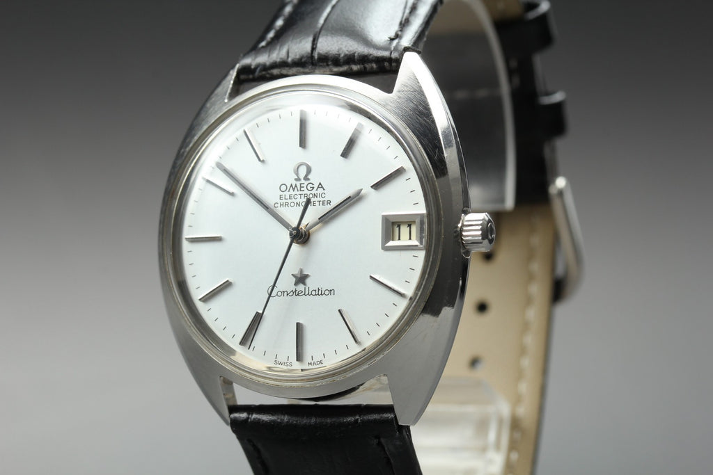 1972 Near MINT OMEGA Constellation f300Hz 35mm 198.765 Quartz Silver Men Vintage