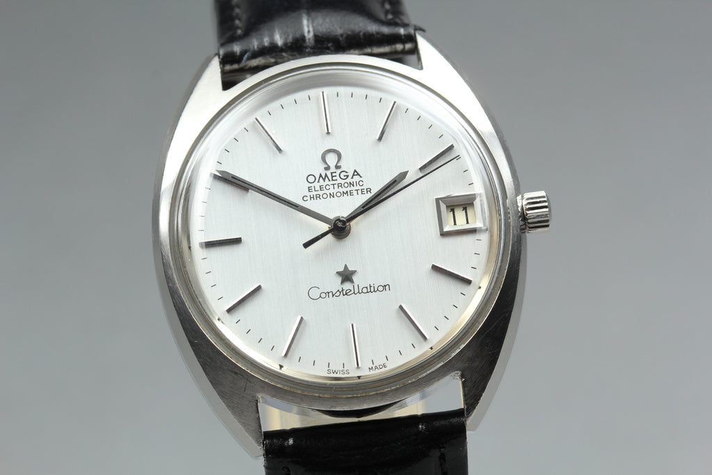 1972 Near MINT OMEGA Constellation f300Hz 35mm 198.765 Quartz Silver Men Vintage