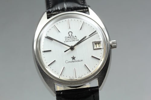 1972 Near MINT OMEGA Constellation f300Hz 35mm 198.765 Quartz Silver Men Vintage