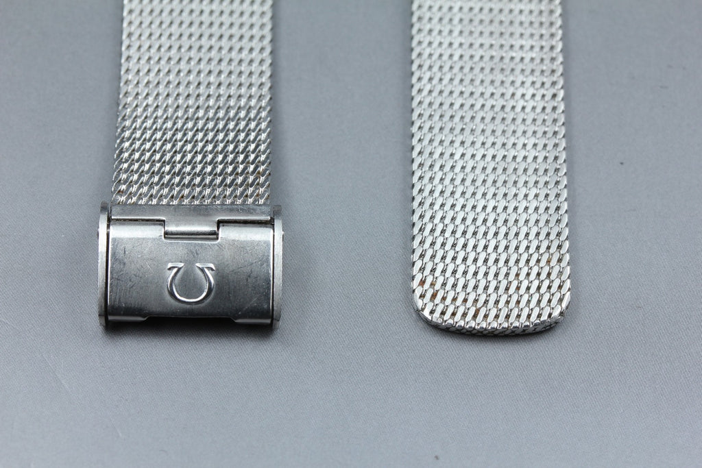 Near MINT OMEGA Milanese/Mesh Band 2039 19mm Stainless Steel Silver Men Vintage