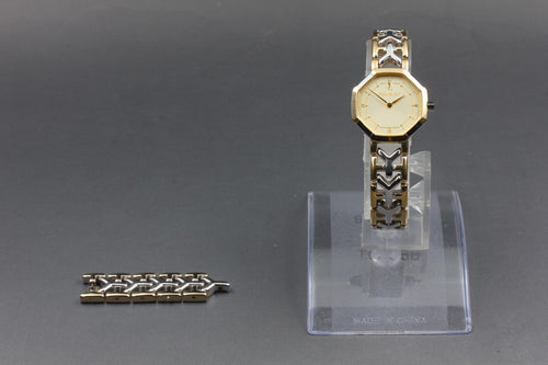 Near MINT Yves Saint Laurent 2200-241762 23mm Quartz Gold Octagon Women Vintage