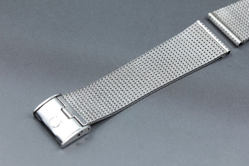 Near MINT OMEGA Milanese/Mesh Band 2039 19mm Stainless Steel Silver Men Vintage