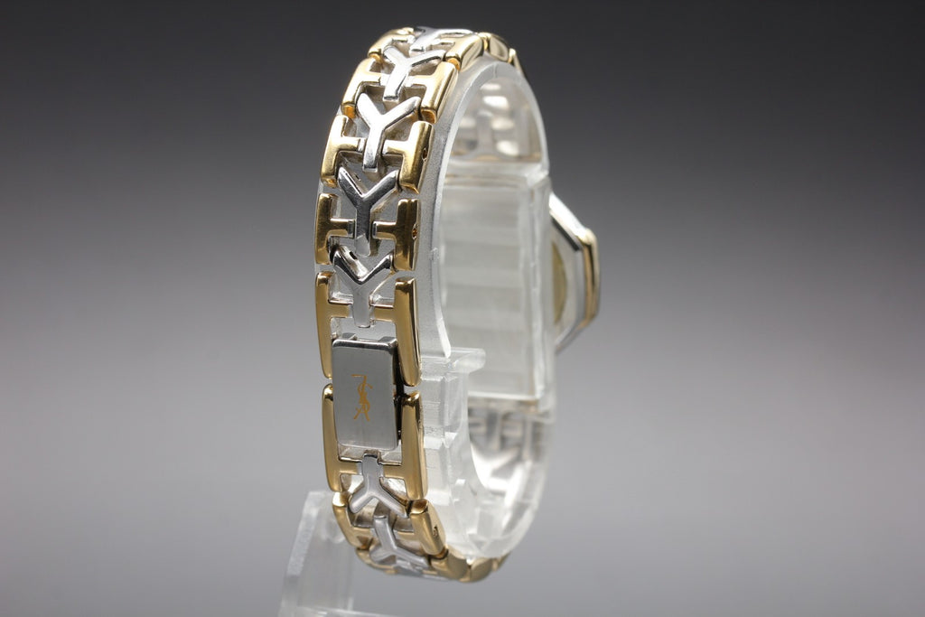 Near MINT Yves Saint Laurent 2200-241762 23mm Quartz Gold Octagon Women Vintage