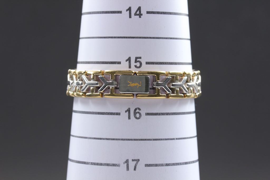 Near MINT Yves Saint Laurent 2200-241762 23mm Quartz Gold Octagon Women Vintage