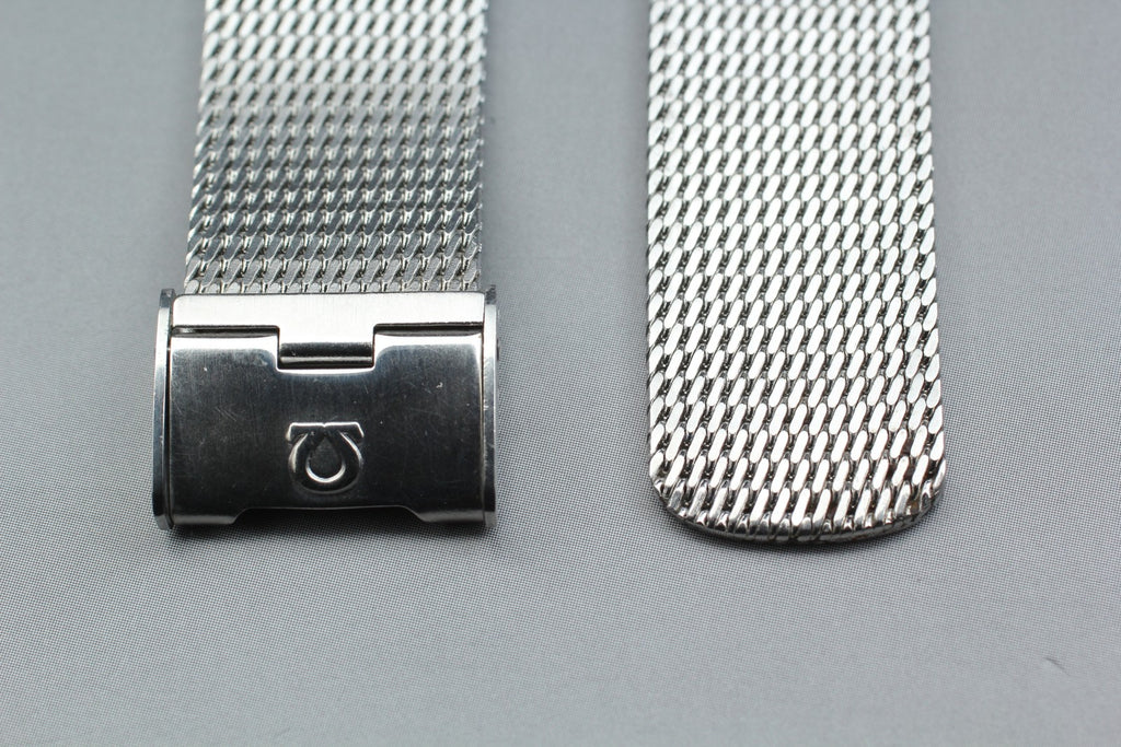 Near MINT OMEGA Milanese/Mesh Band 2038 18mm Stainless Steel Silver Men Vintage