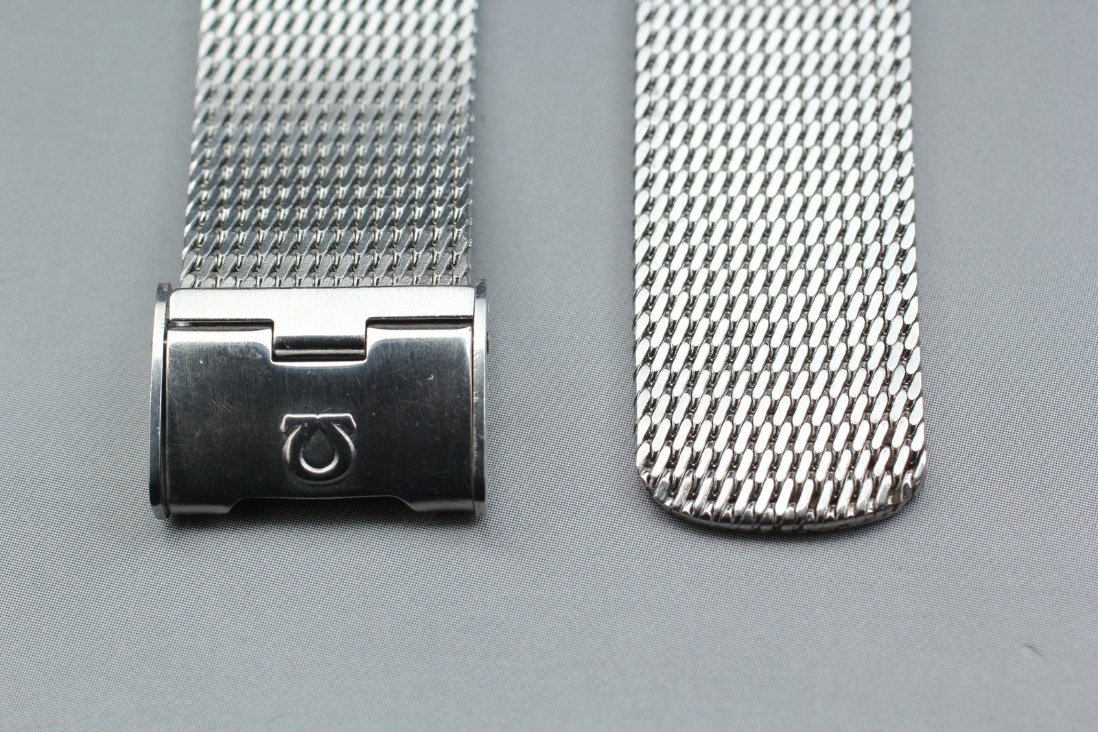 Near MINT OMEGA Milanese/Mesh Band 2038 18mm Stainless Steel Silver Men Vintage