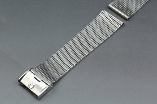 Near MINT OMEGA Milanese/Mesh Band 2038 18mm Stainless Steel Silver Men Vintage