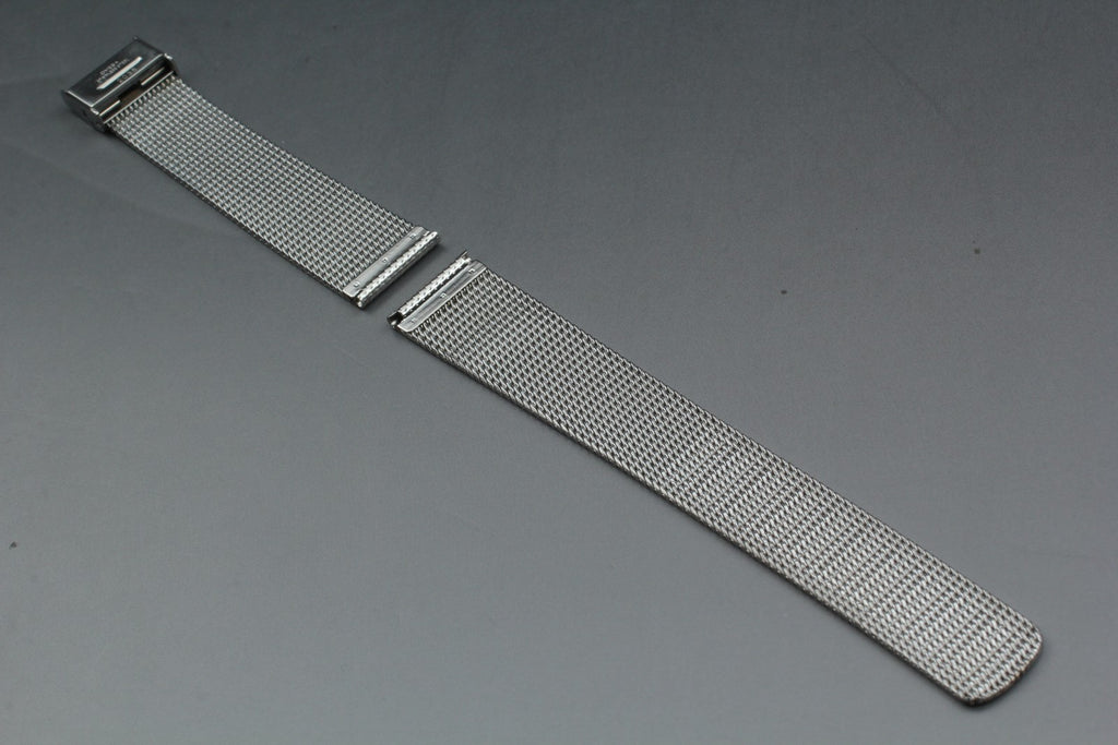 Near MINT OMEGA Milanese/Mesh Band 2038 18mm Stainless Steel Silver Men Vintage