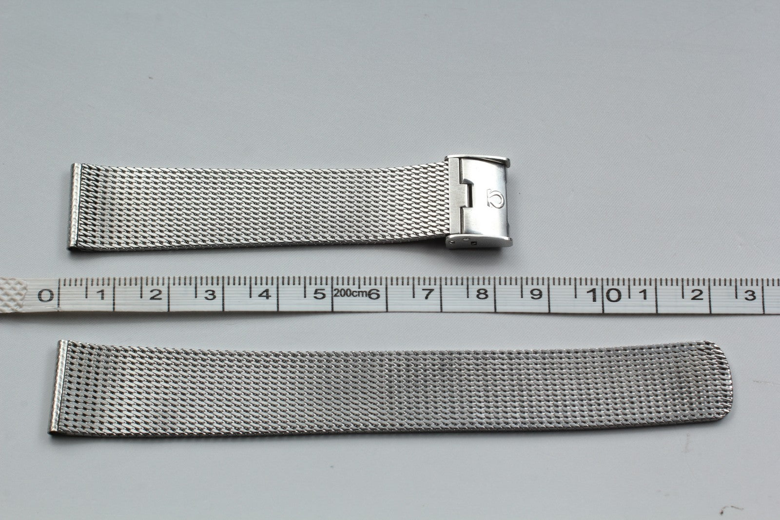 Near MINT OMEGA Milanese/Mesh Band 2038 18mm Stainless Steel Silver Men Vintage