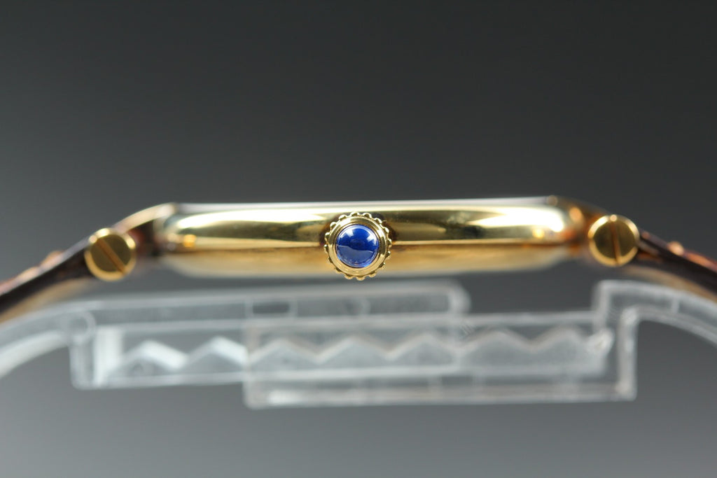 Near MINT Cartier Must de Vendome LM Vermeil 590003 30mm Quartz Roman Unisex