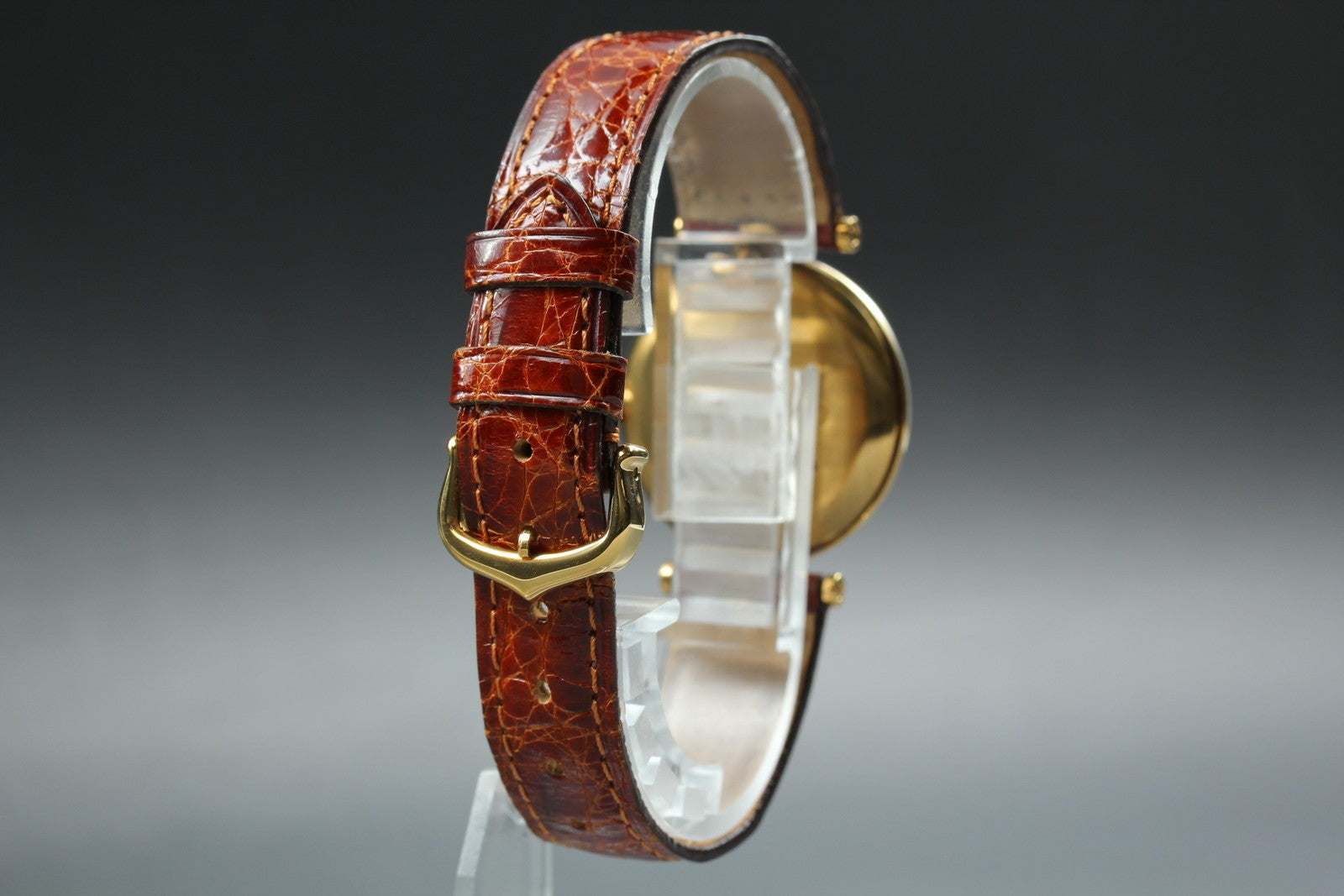Near MINT Cartier Must de Vendome LM Vermeil 590003 30mm Quartz Roman Unisex