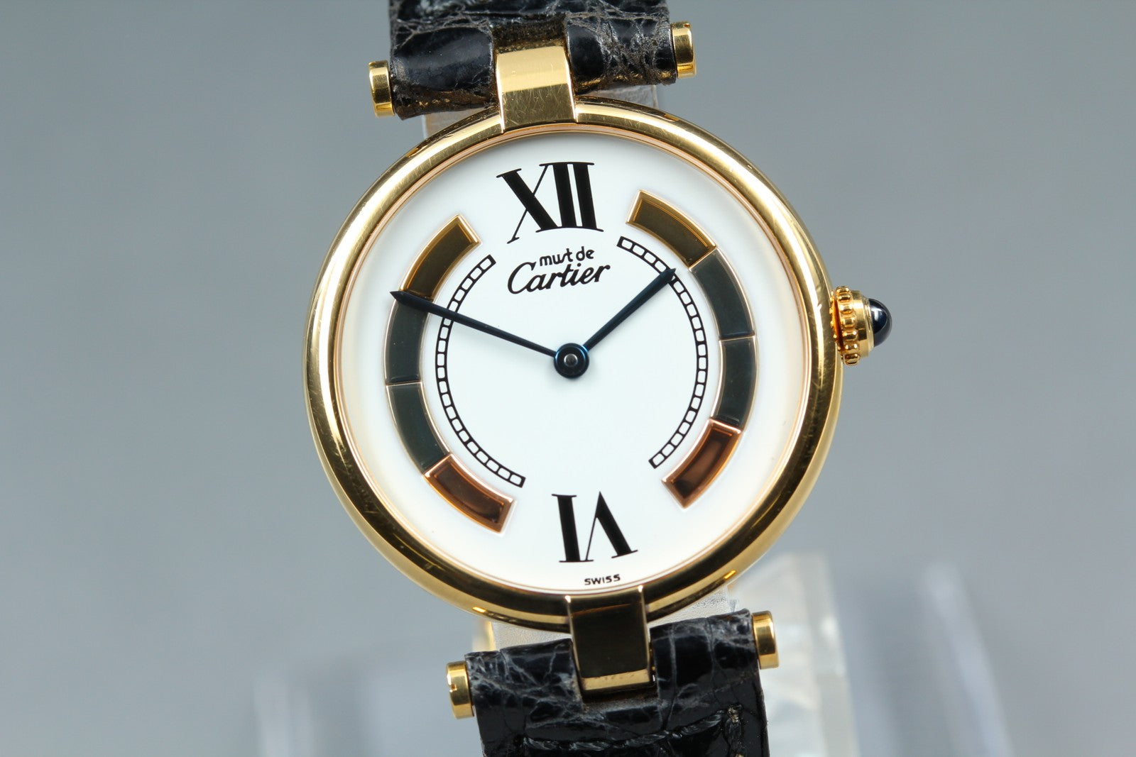 Full Set Near MINT Cartier Must de Vendome LM Vermeil 590003 30mm Quartz Unisex