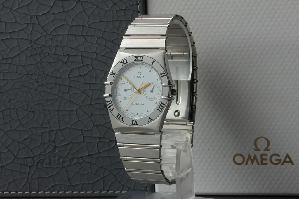 NOS/Full Set 1992 OMEGA Constellation 32mm 396.1070.1 Quartz Silver Men Vintage