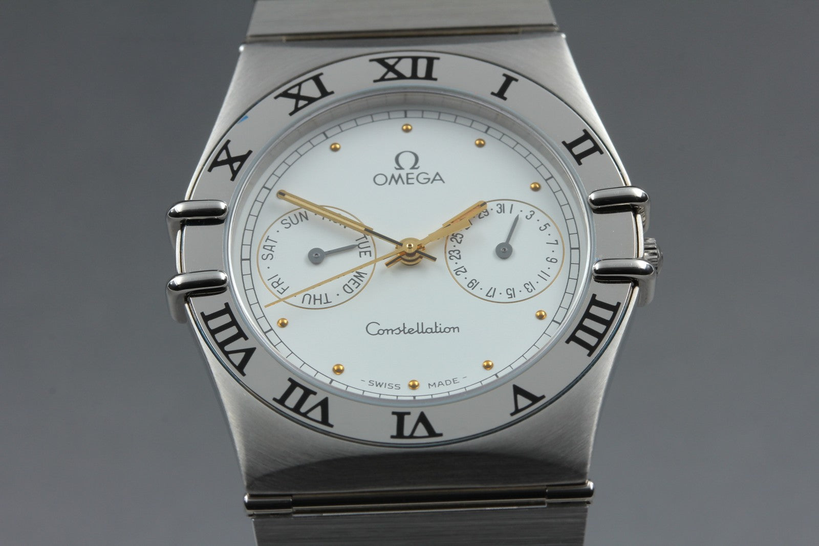 NOS/Full Set 1992 OMEGA Constellation 32mm 396.1070.1 Quartz Silver Men Vintage
