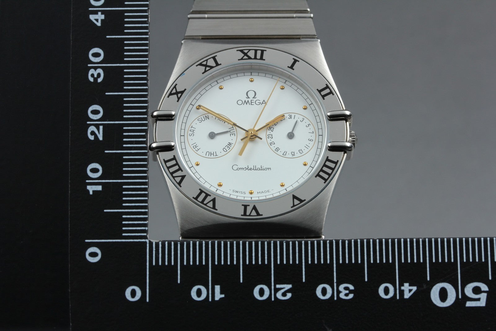 NOS/Full Set 1992 OMEGA Constellation 32mm 396.1070.1 Quartz Silver Men Vintage