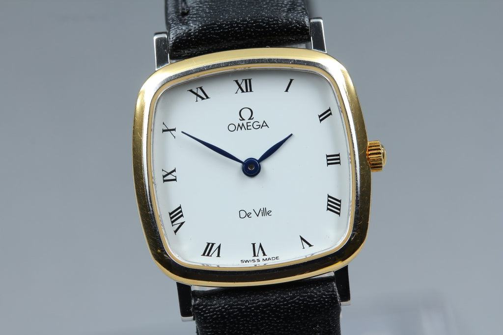 1993 Near MINT OMEGA De Ville 23mm 595.3111 Quartz White Roman Women's Vintage