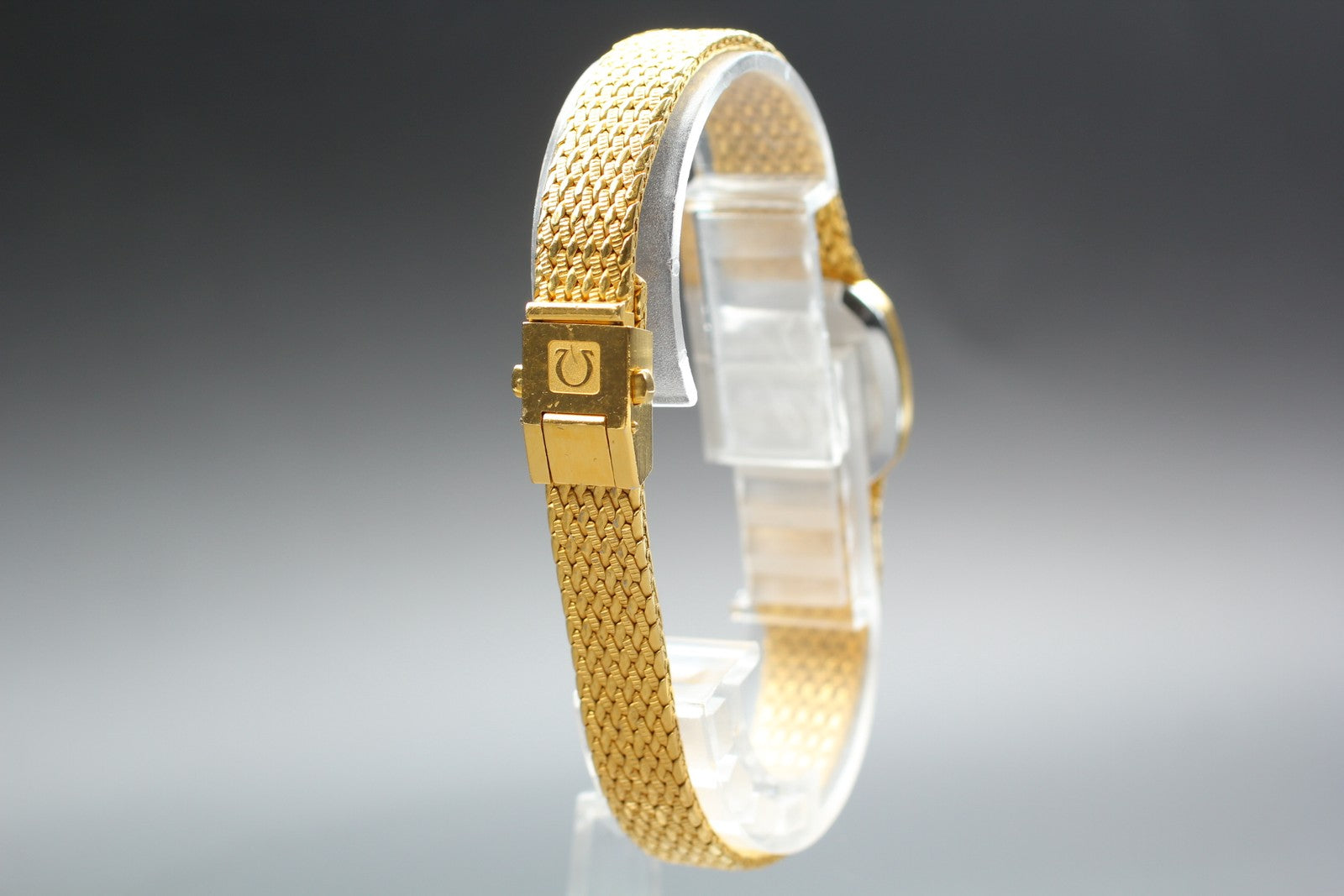 1980 Near MINT OMEGA De Ville 20mm 591.157 Quartz Gold Dial Women's Vintage