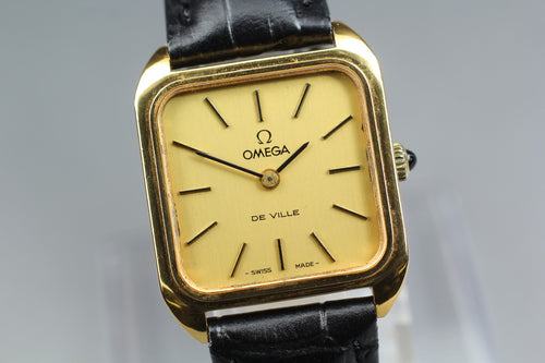 1976 Near MINT OMEGA De Ville 24mm 511.0502 Manual Gold Dial Women's Vintage