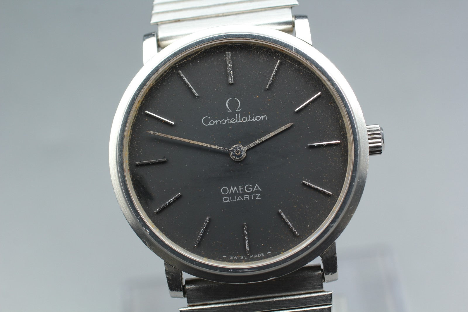 1976 Near MINT OMEGA Constellation 33mm 191.0032 Quartz Gray Dial Men's Vintage