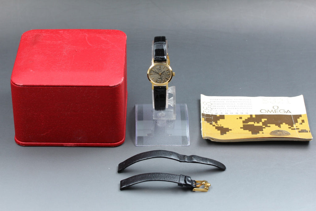 1973 Near MINT/Box Papaer OMEGA Geneve 23mm 511.0412 Manual Marble Dial Women's