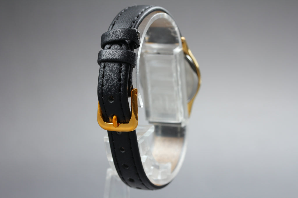 1981 Near MINT OMEGA De Ville 24mm 591.0094 Quartz Gold Dial Women's Vintage