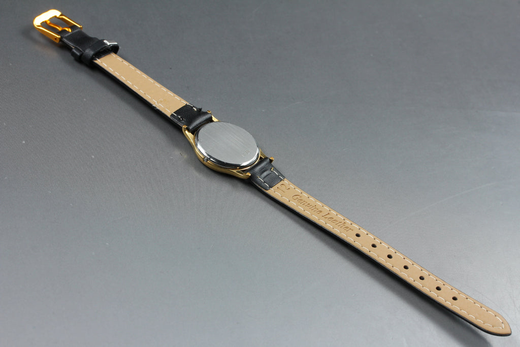 1981 Near MINT OMEGA De Ville 24mm 591.0094 Quartz Gold Dial Women's Vintage
