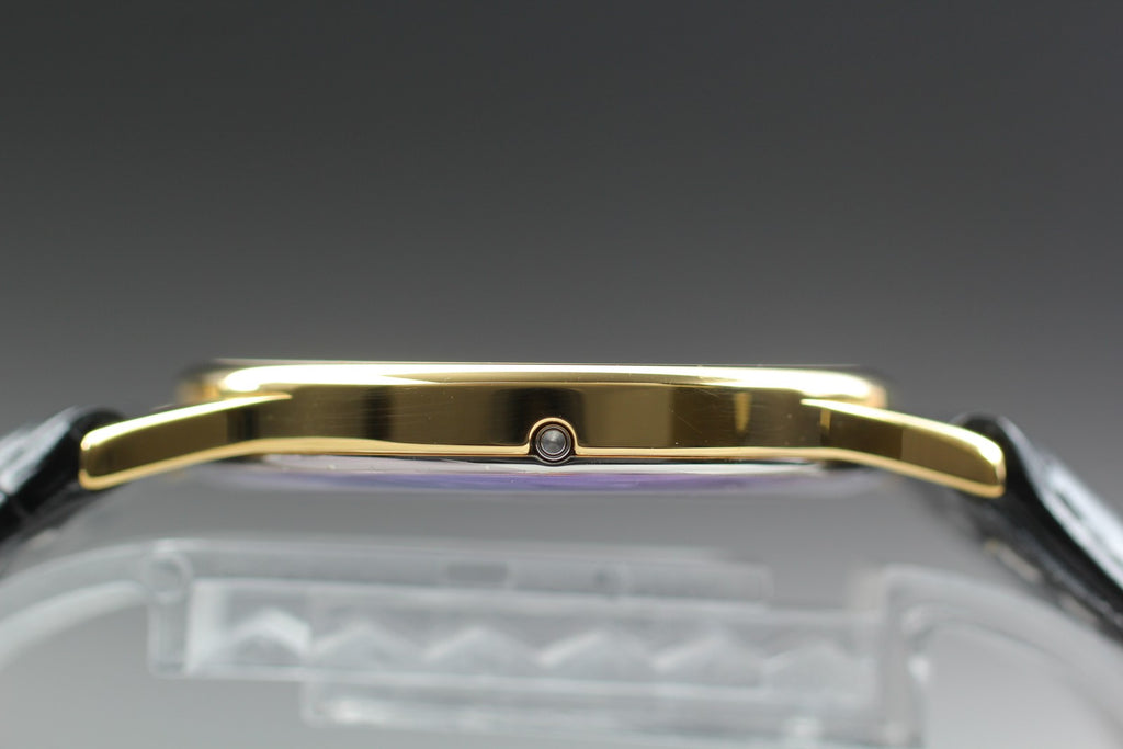 1982 Top MINT OMEGA De Ville 32mm 191.0130.1 Quartz Black Roman Men's Vintage