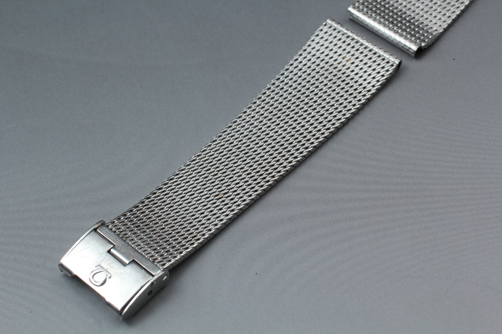 Near MINT OMEGA Milanese/Mesh Band 2046 19mm Stainless Bracelet Men's Vintage