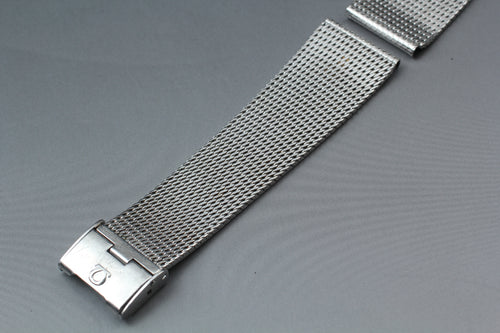 Near MINT OMEGA Milanese/Mesh Band 2046 19mm Stainless Bracelet Men's Vintage