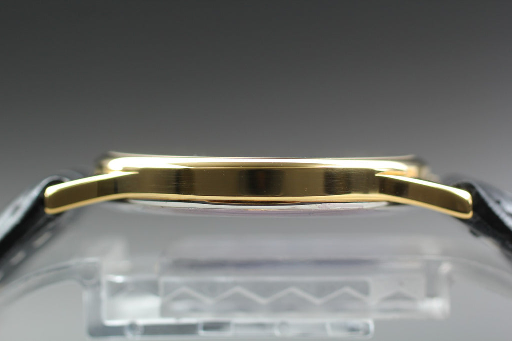 1982 Top MINT OMEGA De Ville 32mm 191.0130.1 Quartz Black Roman Men's Vintage