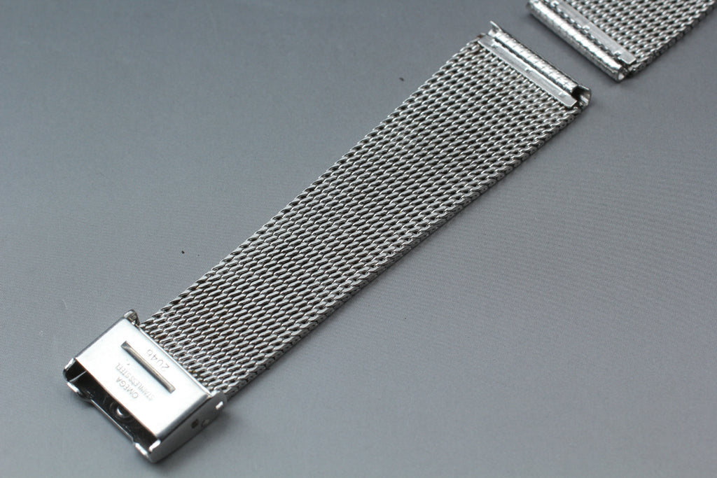 Near MINT OMEGA Milanese/Mesh Band 2046 19mm Stainless Bracelet Men's Vintage