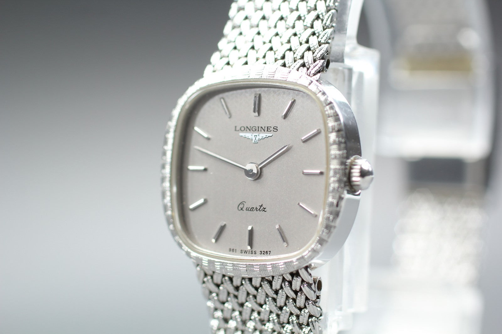 Near MINT LONGINES 961 3267 21mm Quartz L961.2 Silver Dial Women's Vintage Watch