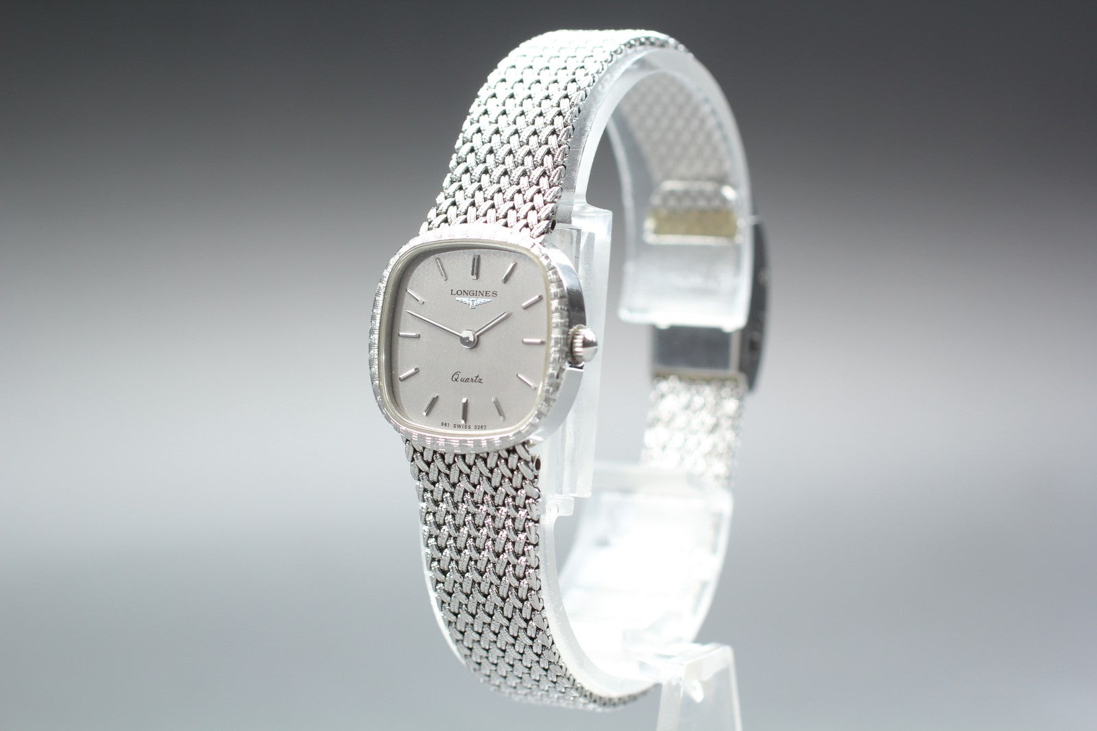 Near MINT LONGINES 961 3267 21mm Quartz L961.2 Silver Dial Women's Vintage Watch