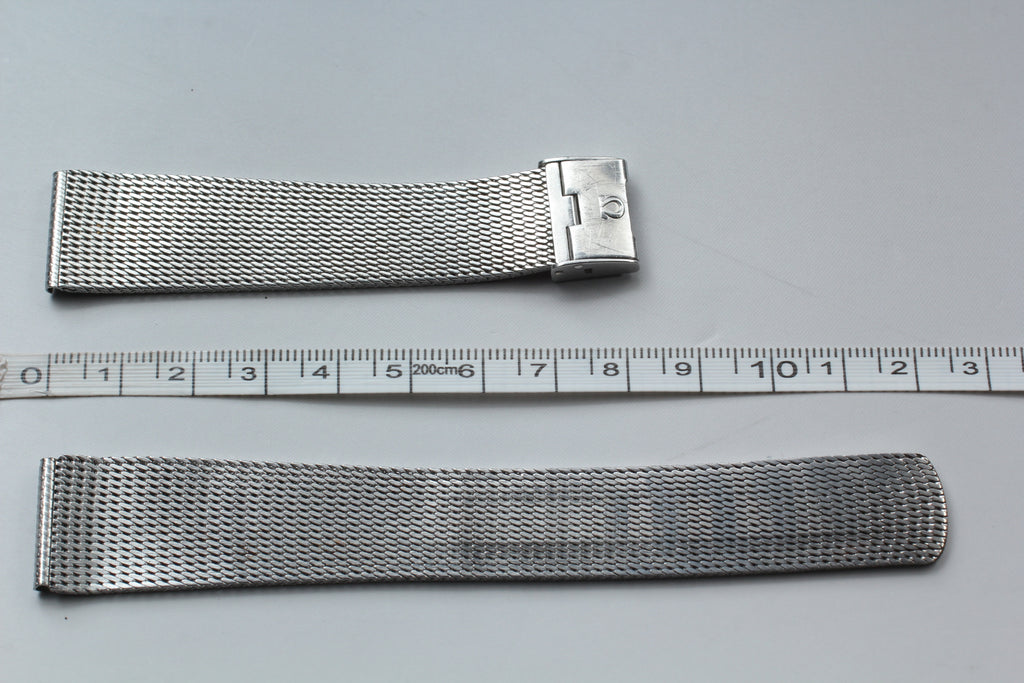Near MINT OMEGA Milanese/Mesh Band 2046 19mm Stainless Bracelet Men's Vintage
