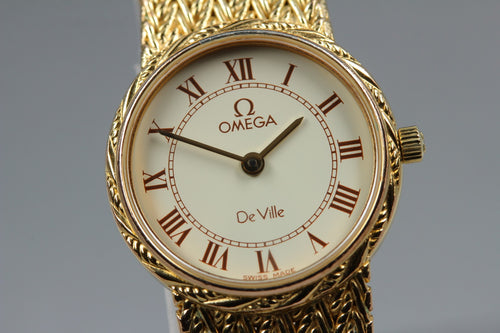 1984 Near MINT OMEGA De Ville 20mm 791.0889.0 Quartz Roman Dial Women's Vintage