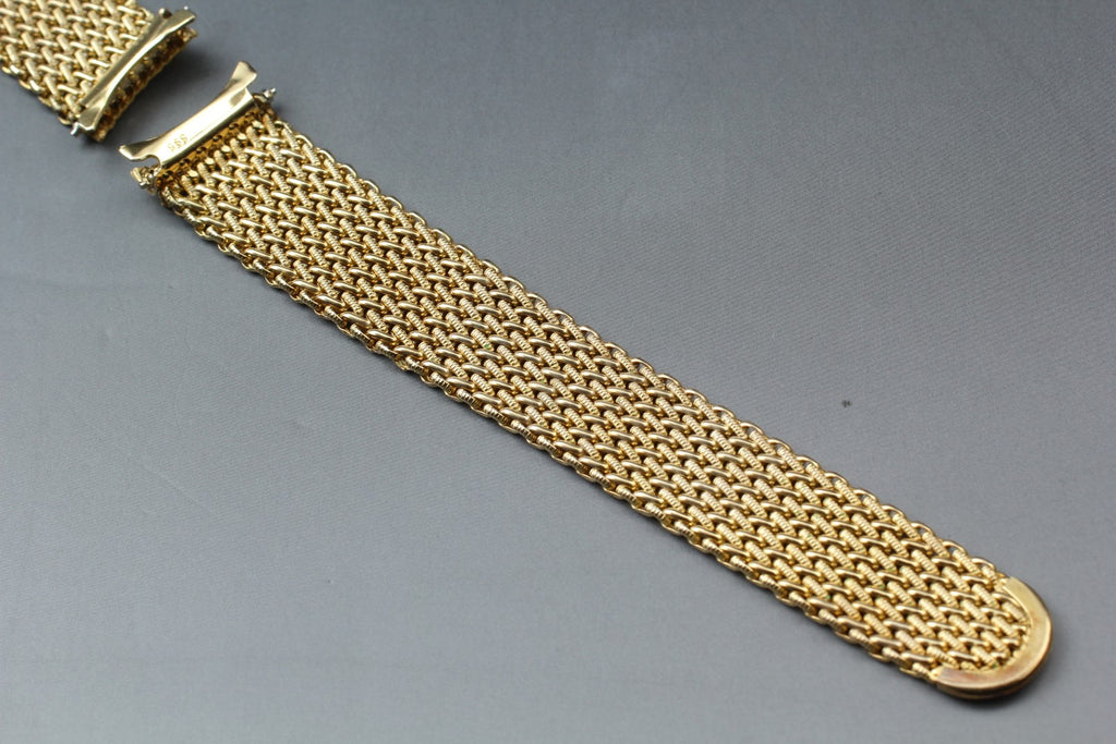 Near MINT OMEGA Milanese/Mesh Band FF595/1148 17mm Gold Plated Men's Vintage