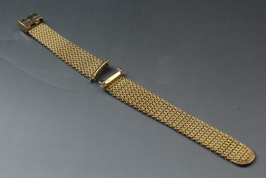Near MINT OMEGA Milanese/Mesh Band FF595/1148 17mm Gold Plated Men's Vintage