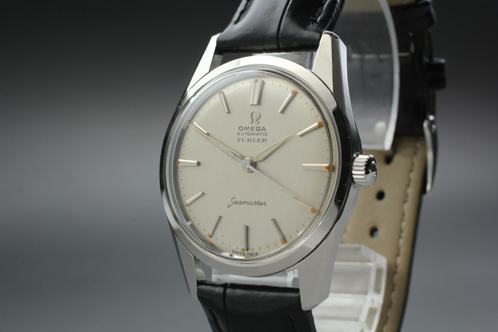 1960 Near MINT OMEGA Seamaster Turler 33mm 14700 2 Automatic Silver Men Vintage