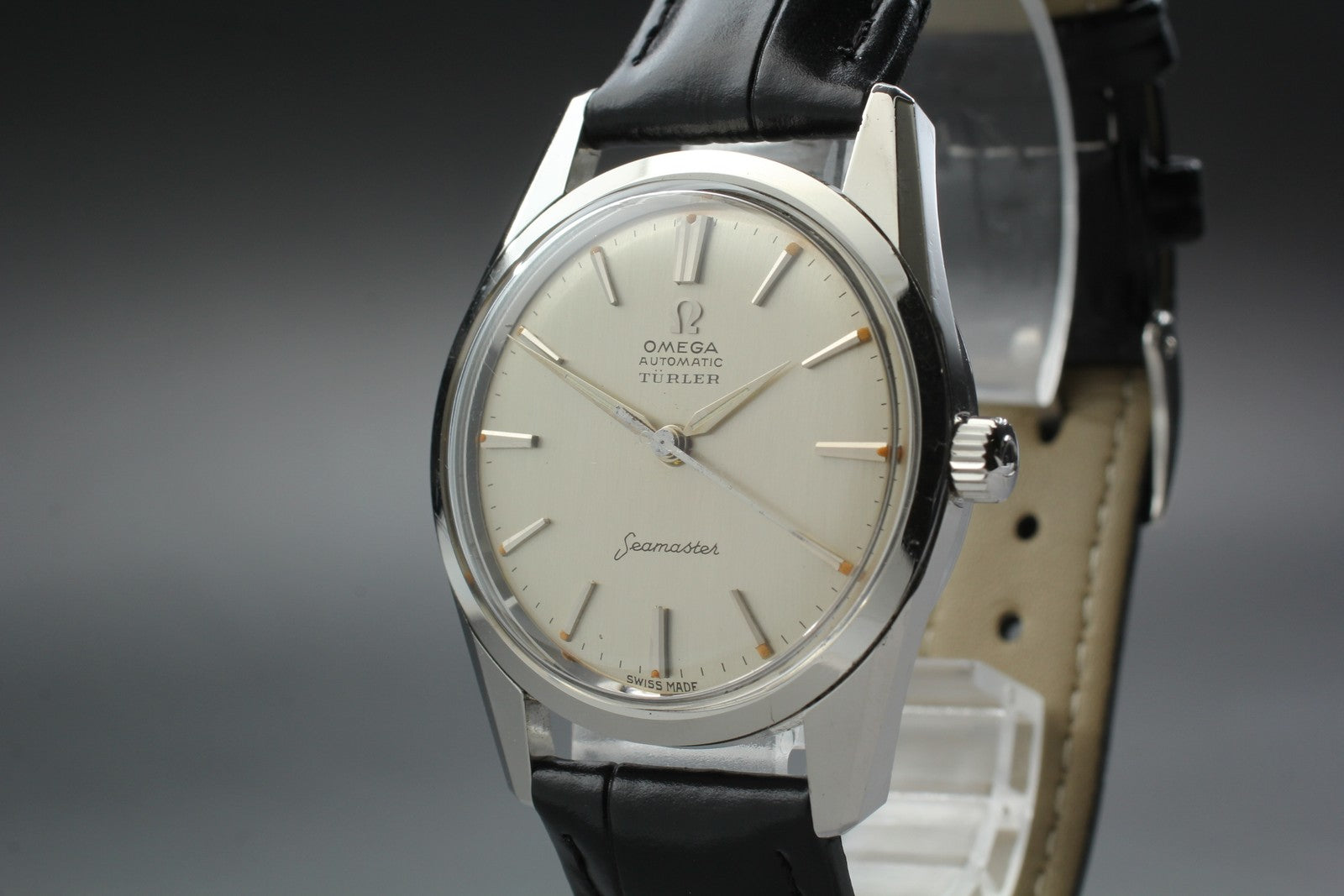 1960 Near MINT OMEGA Seamaster Turler 33mm 14700 2 Automatic Silver Men Vintage