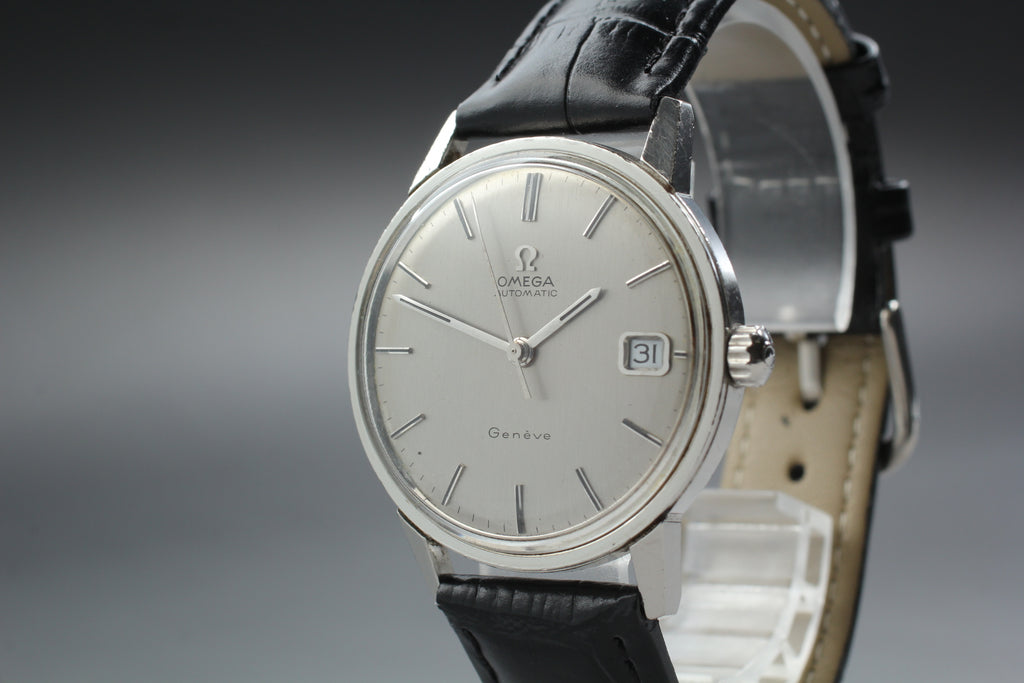 1969 Near MINT OMEGA Geneve 34mm 166.037 Automatic Silver Dial Men's Vintage
