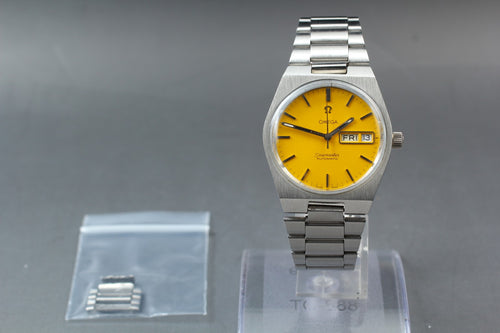 Near MINT OMEGA Seamaster 34mm 166.0174 Automatic Yellow Dial Men's Vintage