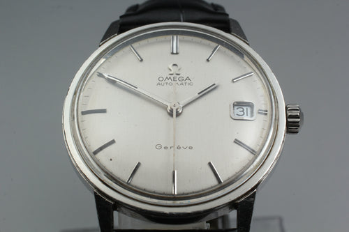 1969 Near MINT OMEGA Geneve 34mm 166.037 Automatic Silver Dial Men's Vintage