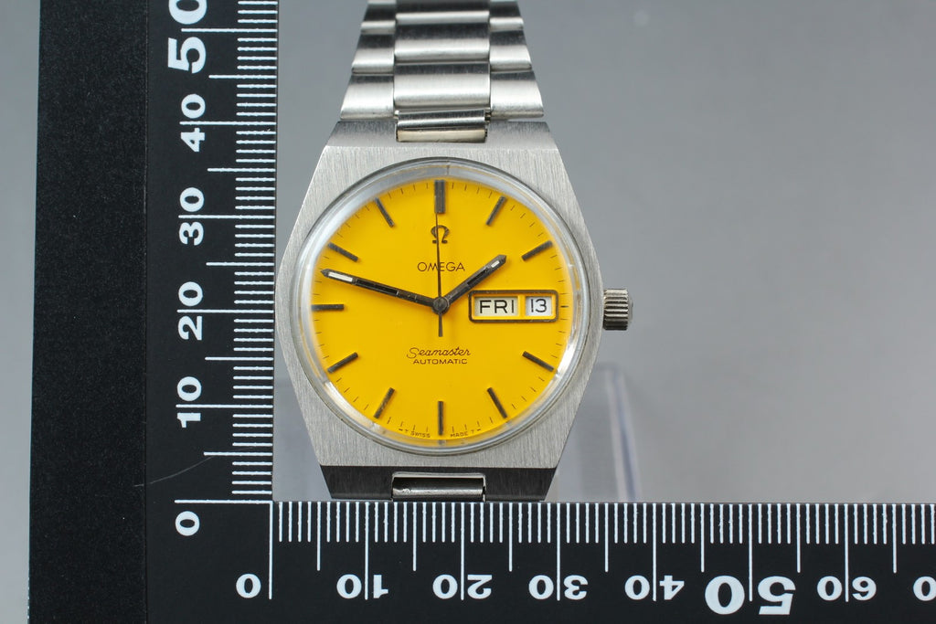 Near MINT OMEGA Seamaster 34mm 166.0174 Automatic Yellow Dial Men's Vintage