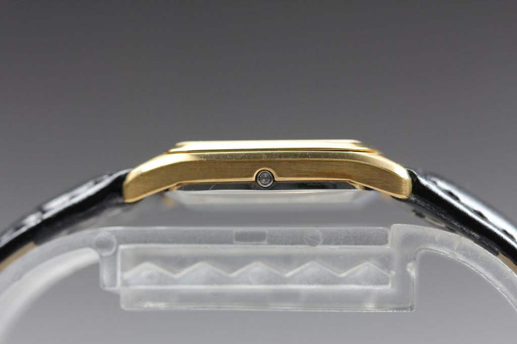 1983 Near MINT OMEGA De Ville 19mm 591.0230 Quartz Gold Dial Women's Vintage