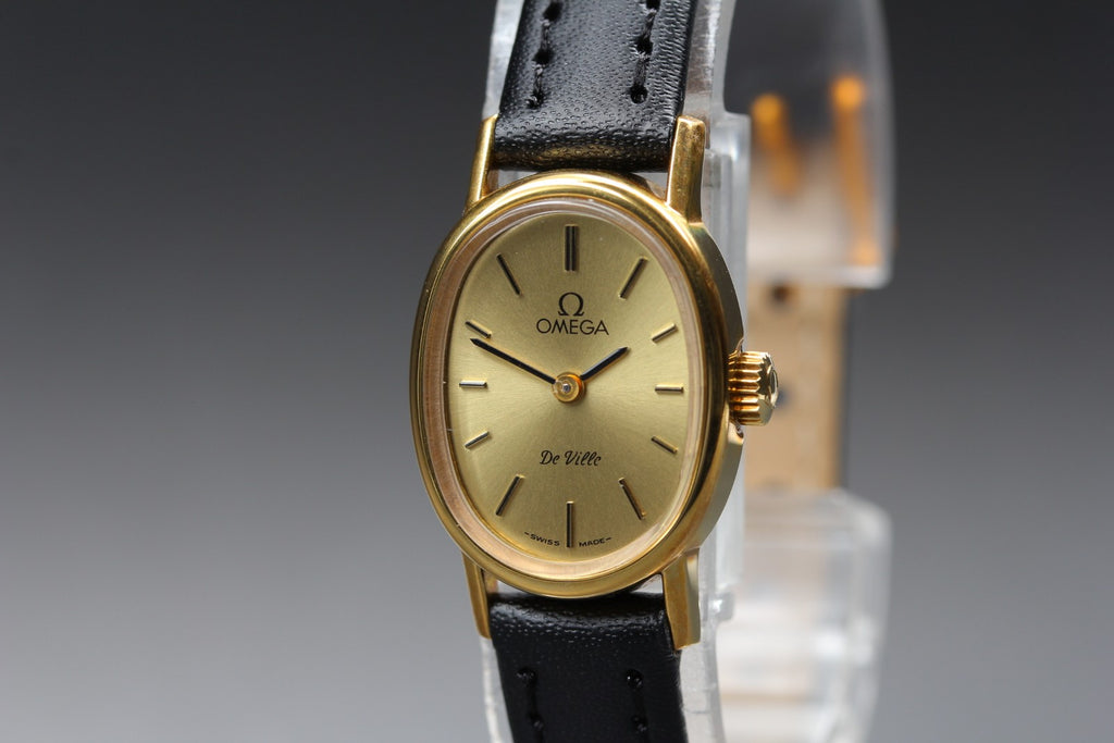 1979 Near MINT OMEGA De Ville 18mm 511.0553 Manual Gold Dial Women's Vintage