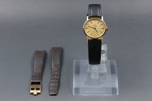 1976 Near MINT OMEGA De Ville 24mm 511.0508 Manual Gold Dial Women's Vintage
