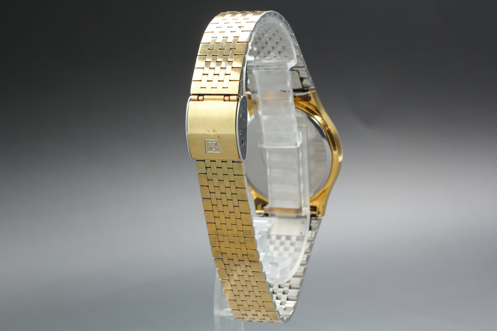1977 Near MINT OMEGA Seamaster 35mm 196.0116 Quartz Gold Dial Men's Vintage