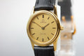 1984 OMEGA De Ville 21mm 591.0338 Quartz Gold Dial Women's Watch Vintage Exc+5